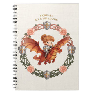 Fantasy Knight Princess Dragon Custom Aesthetic Notebook