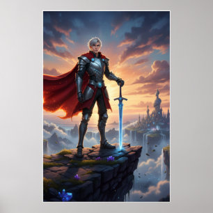Fantasy Knight Warrior with Sword Poster