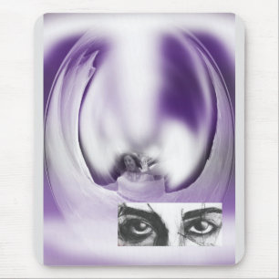 Fantasy lady and eyes purple art mouse pad