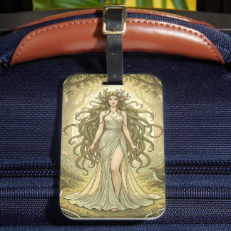 Fantasy lady in an enchanted forest luggage tag