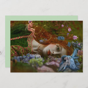 Fantasy Lady In Fairy Garden Card