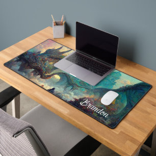 Fantasy Land and Dragons Personalised Desk Mat