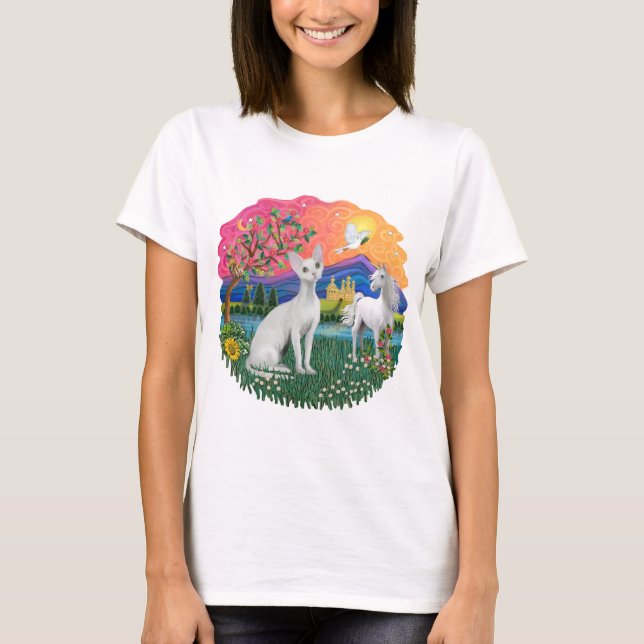 Fantasy Land (ff) - Devonshire Rex cat T-Shirt (Front)