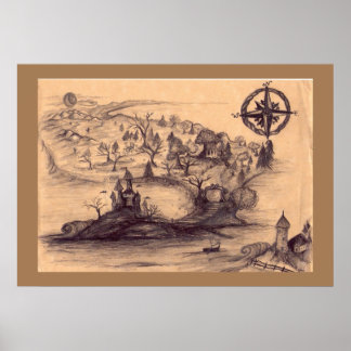 Fantasy Land Map Poster