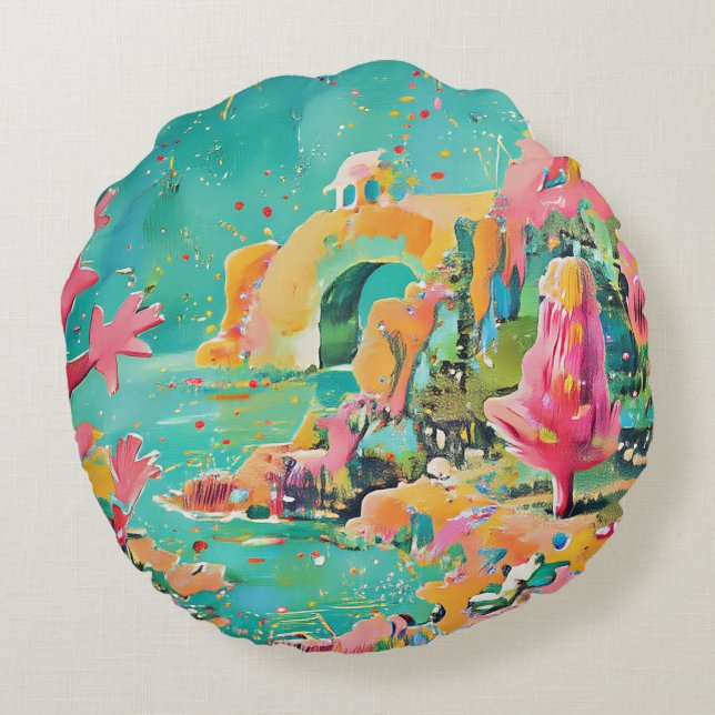 Fantasy land round cushion (Back)