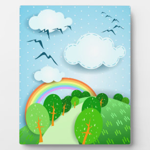 Fantasy landscape, plaque