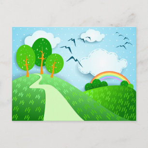 Fantasy landscape, postcard