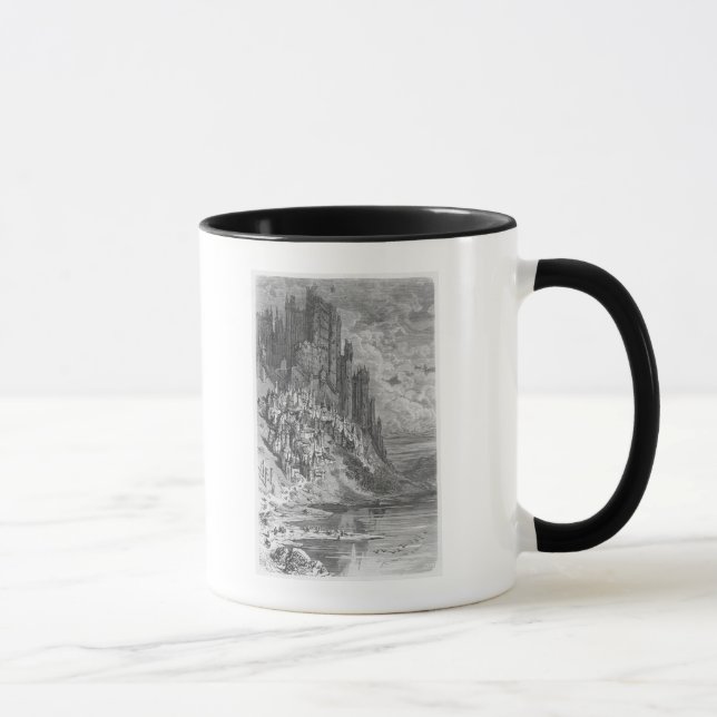 Fantasy landscape with town and castle mug (Right)