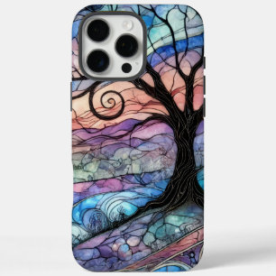Fantasy Landscape with Tree and Colourful Sunset iPhone 16 Pro Max Case
