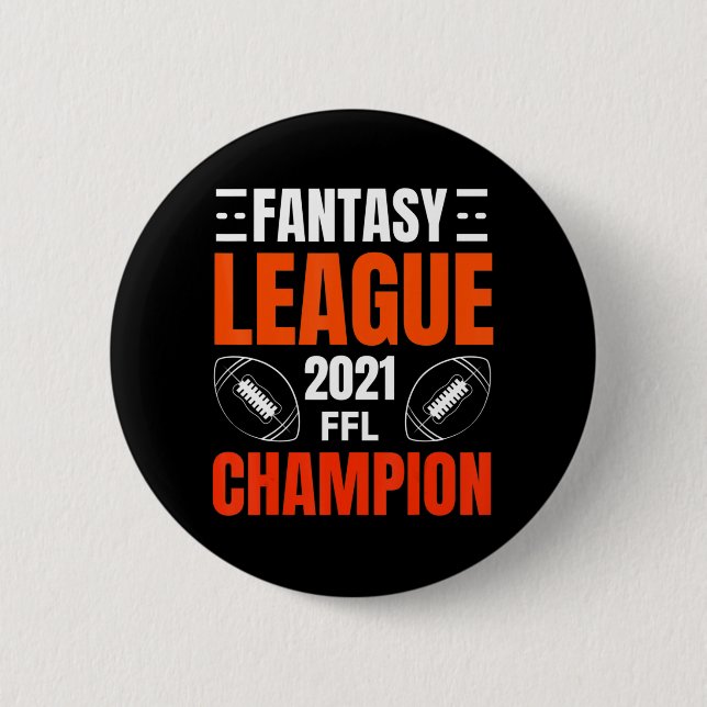Fantasy League Champion Football 2021 Winner vinta 6 Cm Round Badge (Front)