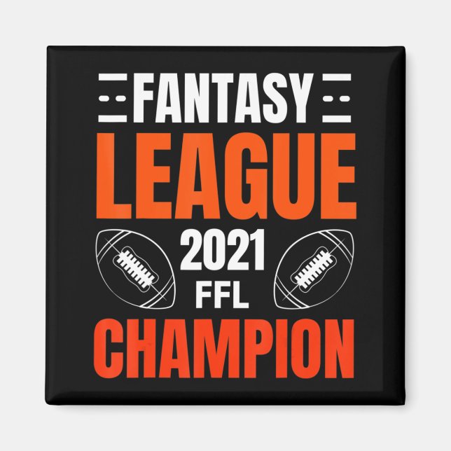 Fantasy League Champion Football 2021 Winner vinta Magnet (Front)