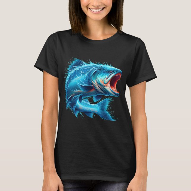 fantasy leaping fish with water T-Shirt (Front)