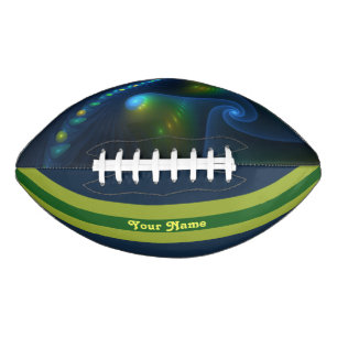 Fantasy Lights Abstract Blue Green Fractal Name Football