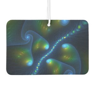 Fantasy Lights Abstract Blue Green Yellow Fractal Car Air Freshener