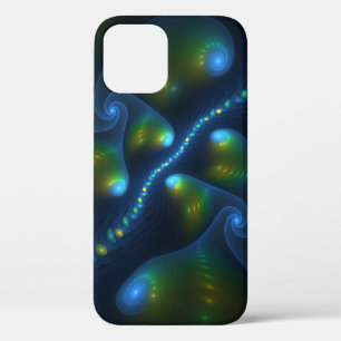 Fantasy Lights Abstract Blue Green Yellow Fractal iPhone 12 Pro Case