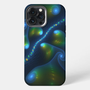 Fantasy Lights Abstract Blue Green Yellow Fractal iPhone 13 Pro Max Case