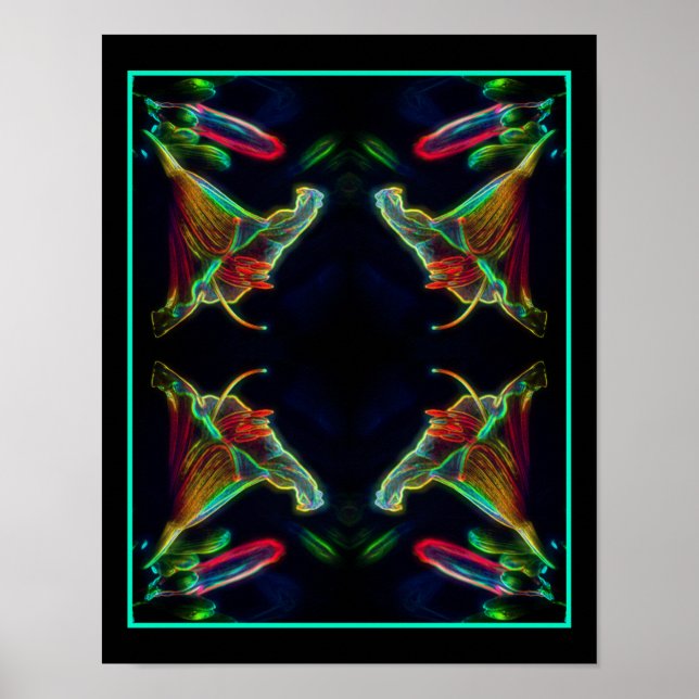 Fantasy Lily Abstract Flower Art   Poster (Front)