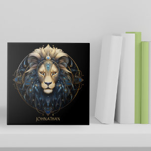 Fantasy Lion Zodiac Symbol Sun Sign Name Leo Ceramic Tile