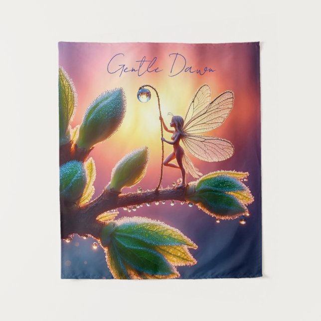 Fantasy macro photography of tiny forest sprite tapestry (Front)