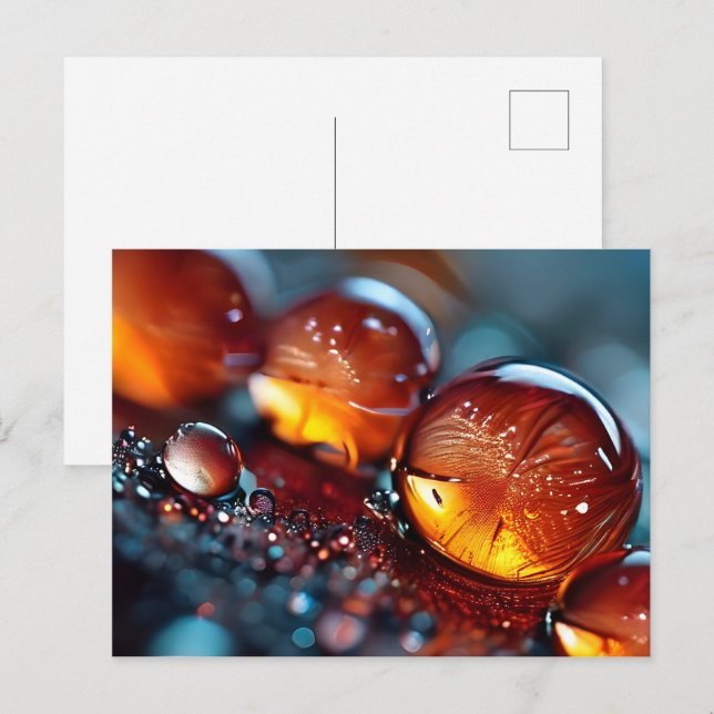 Fantasy macro water drops postcard (Front/Back)