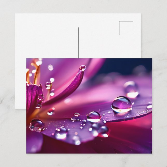 Fantasy macro water drops postcard (Front/Back)