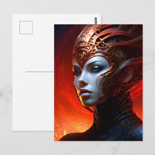 Fantasy magic art woman postcard (Front/Back)