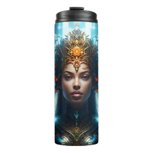 Fantasy magic art woman thermal tumbler