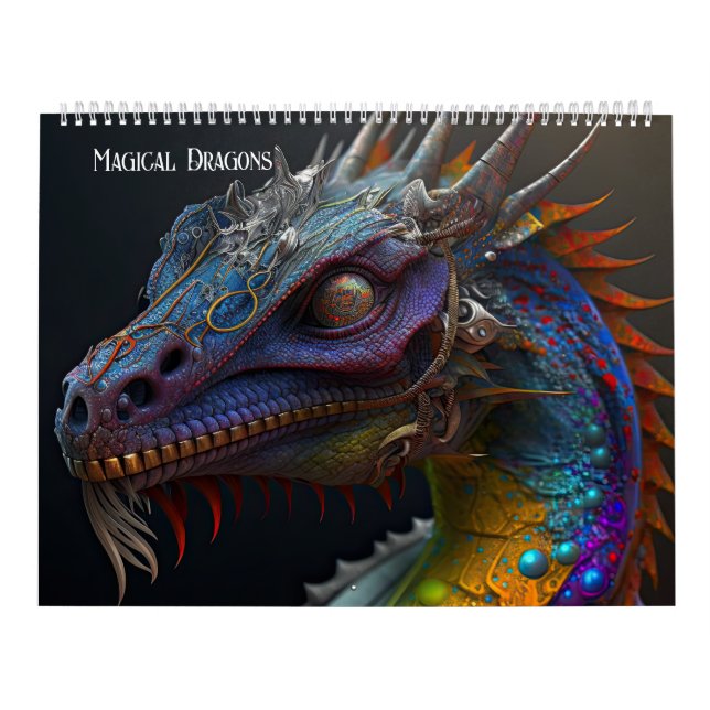  Fantasy magical dragons -  AI generated art Calendar (Cover)