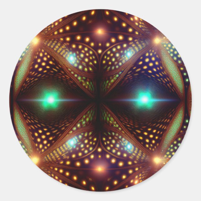 Fantasy Mandelbrot Fractal Classic Round Sticker (Front)