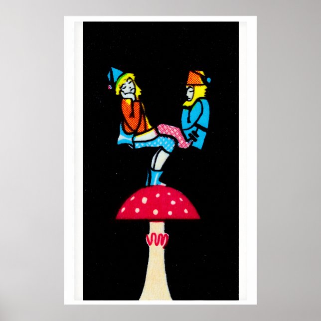 Fantasy Matchbox Print, Balancing Gnomes on Poster (Front)