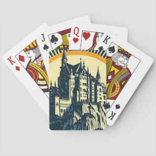 Fantasy Mediaeval Castle - Japanese Woodcut Style Playing Cards