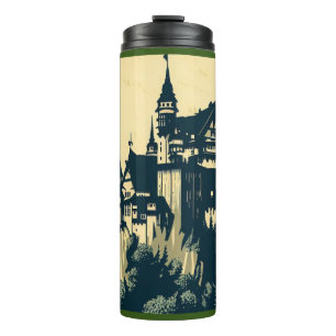 Fantasy Mediaeval Castle - Woodcut 1 Thermal Tumbler