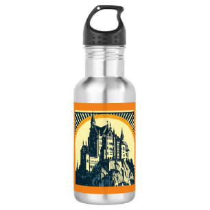 Fantasy Mediaeval Castle - Woodcut 3 532 Ml Water Bottle