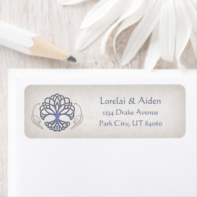Fantasy Mediaeval Celtic Wedding Return Address Label (Insitu)