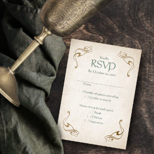 Fantasy Mediaeval Celtic Wedding RSVP Card