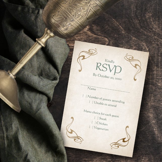 Fantasy Mediaeval Celtic Wedding RSVP Card (Creator Uploaded)