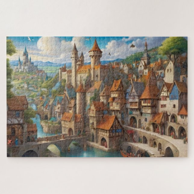 Fantasy Mediaeval City  Jigsaw Puzzle (Horizontal)