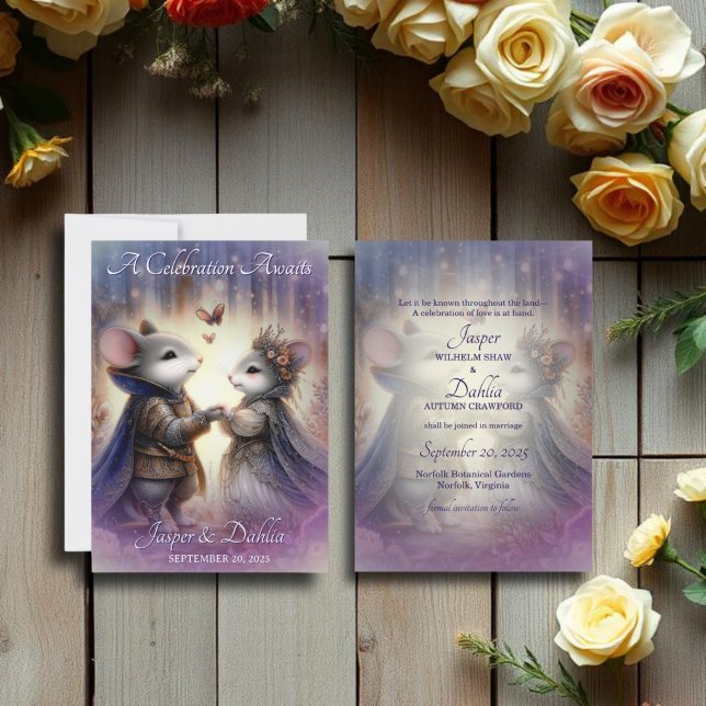 Fantasy Mediaeval Fairytale Mouse Couple Wedding  Save The Date (Creator Uploaded)
