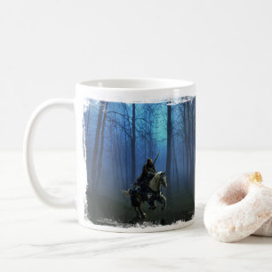Fantasy Mediaeval Knight on Horseback in Moonlight Coffee Mug