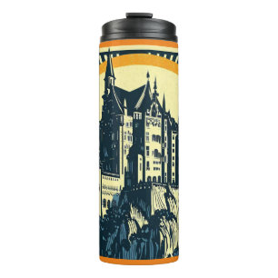 Fantasy Medieval Castle - Woodcut 3 Thermal Tumbler
