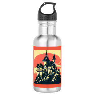 Fantasy Medieval Castle - Woodcut 4 532 Ml Water Bottle