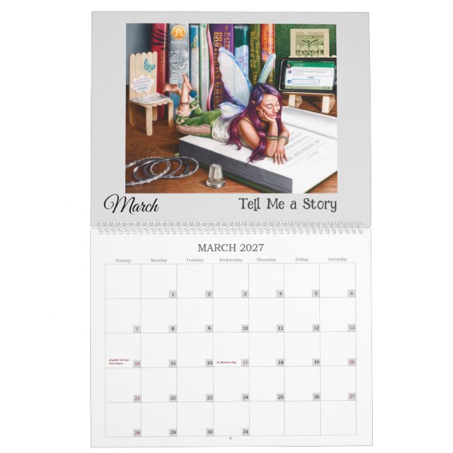 Fantasy Meets Reality large 12 month Calendar  (Mar 2027)