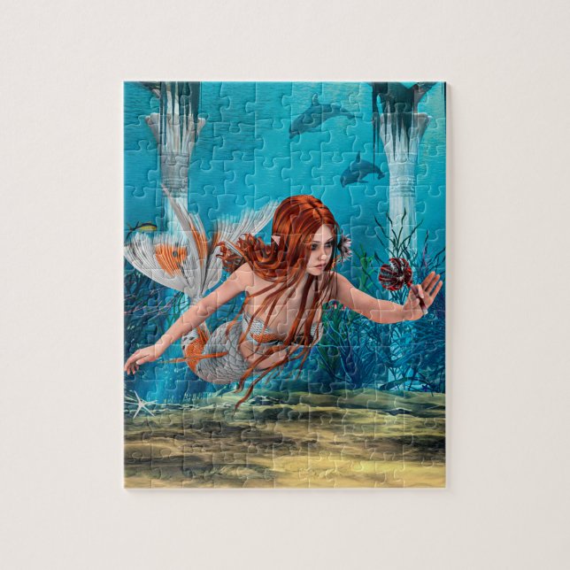 Fantasy Mermaid and Sea Lily Jigsaw Puzzle (Vertical)