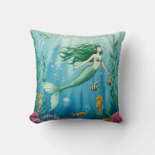 Fantasy Mermaid Ocean Pillow