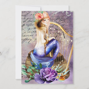 Fantasy Mermaid Quinceañera  Invitation