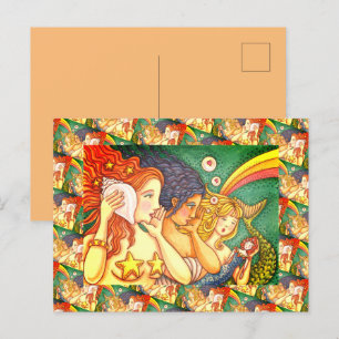 FANTASY MERMAID SISTERHOOD SHARING SECRET WISDOMS POSTCARD