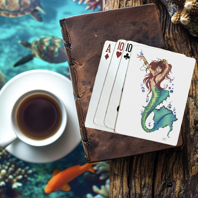 Fantasy Mermaid Teal Tail Playing Cards (Creator Uploaded)
