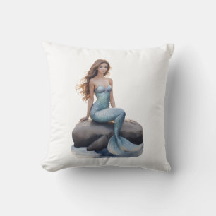 Fantasy Mermaid Throw Pillow