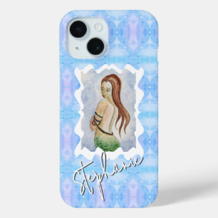 Fantasy Mermaid Watercolor Custom iPhone 15 Case