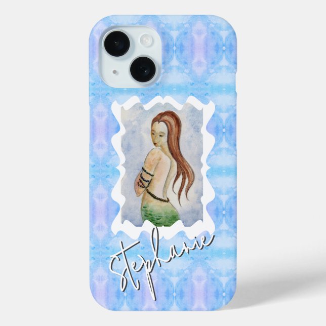 Fantasy Mermaid Watercolor Custom Case-Mate iPhone Case (Back)